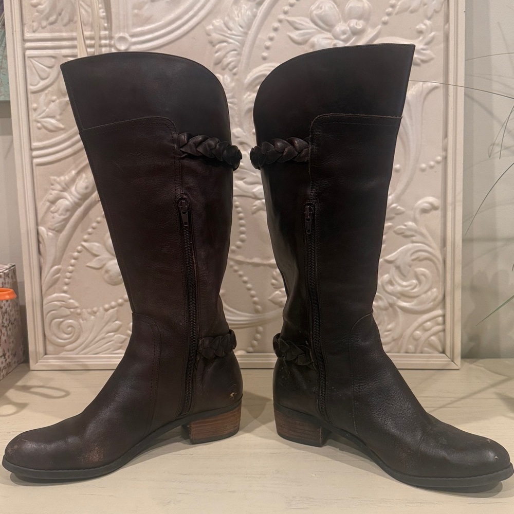 Audrey Brooke Dark Brown Knee-High Leather Boots size 8